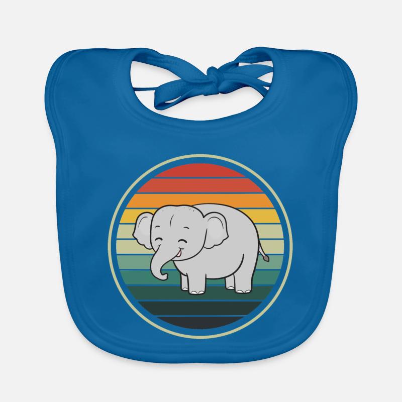 Eléphant éléphant - Bavoir bio Bébé - bleu paon