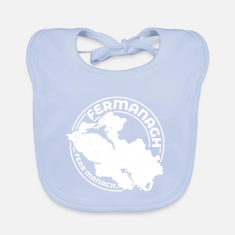 Fermanagh Ireland Map | County Outline Stamp Organic Baby Bibs