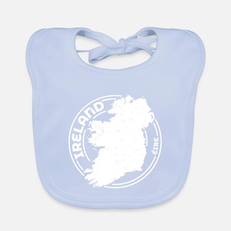 Ireland | Irish Map | Island Outline Stamp Design Organic Baby Bibs