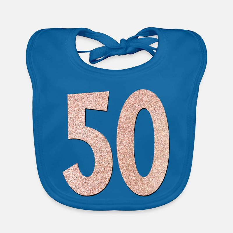 50. Geburtstag - Fünfzig Baby Bio-Lätzchen