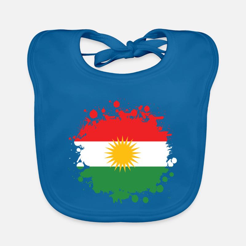 Kurdistan Splash Flaggen Design Baby Bio-Lätzchen