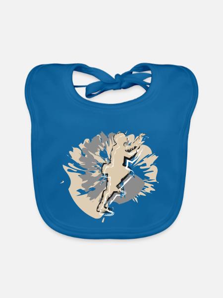 Valentine's Day climbing for men - Organic Baby Bibs - peacock-blue - Front