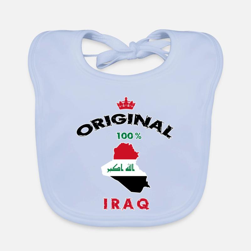 Design original 100 % drapeaux de l'Irak Bavoir bio Bébé