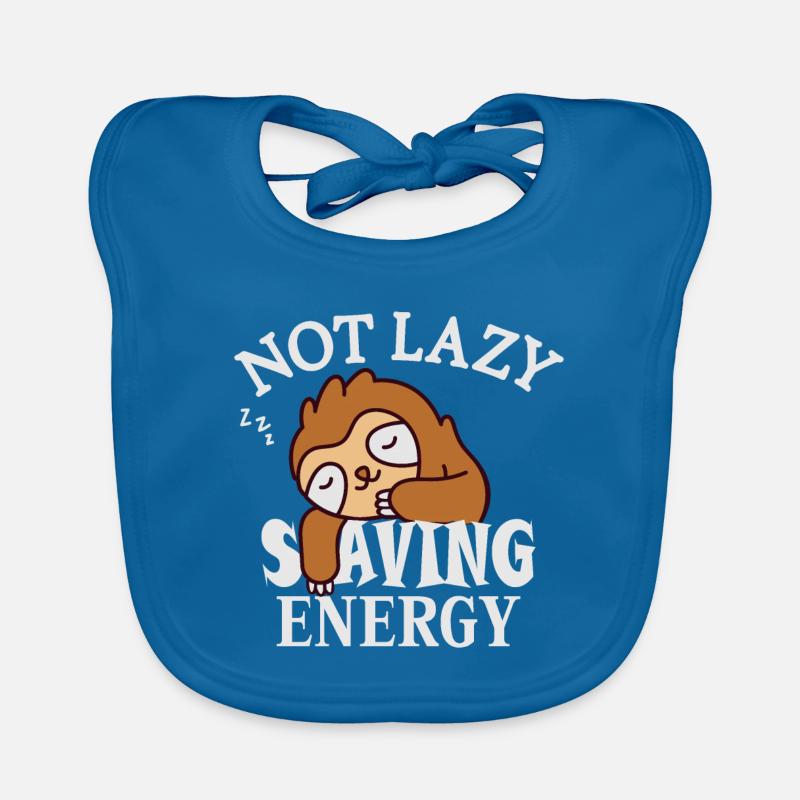 Not lazy, Saving Energy Sloth Organic Baby Bibs