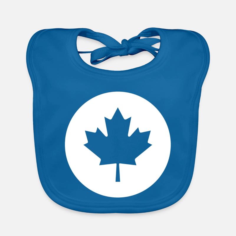 Canada, j'aime le canada, j'adore le canada - Bavoir bio Bébé - bleu paon