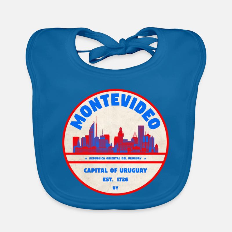 Montevideo Uruguay Skyline Emblem Design Baby Bio-Lätzchen