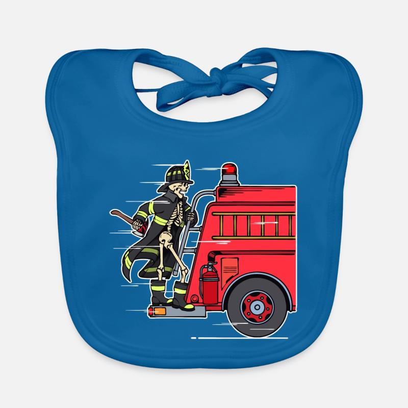 Firefighter Fire Protection Rescuer Fire Engine Organic Baby Bibs