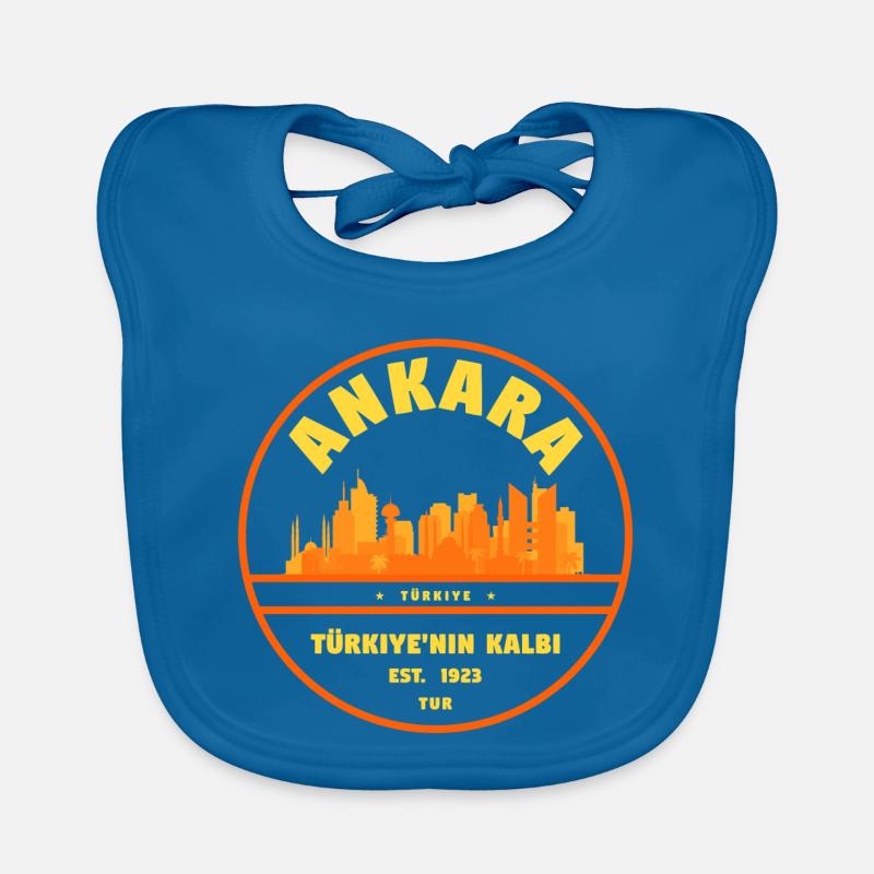 Logo rétro de la Skyline d’Ankara Bavoir bio Bébé