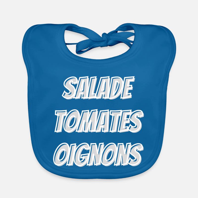 Salade tomates oignons ⭐⭐⭐⭐⭐ - Bavoir bio Bébé - bleu paon