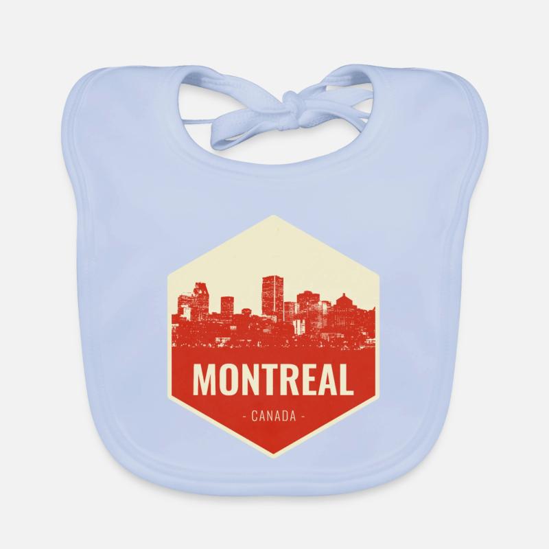 Écusson rétro Montréal Skyline Bavoir bio Bébé