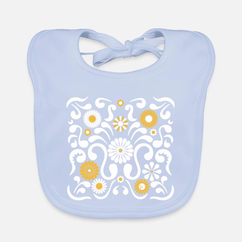 Fête des fleurs l blanc et jaune Bavoir bio Bébé