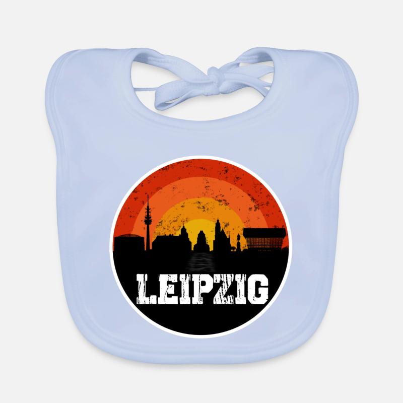 Leipzig Skyline Organic Baby Bibs