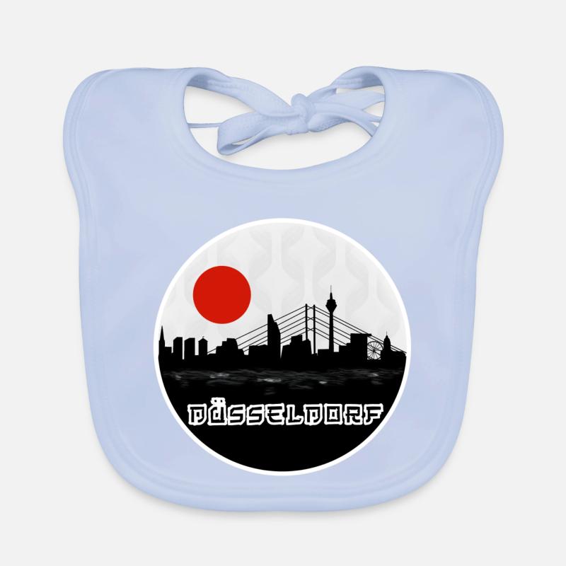 Düsseldorf Japan Skyline Baby Bio-Lätzchen