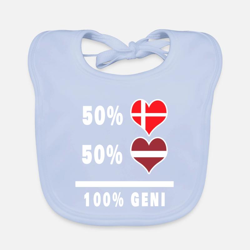 Lettonie et Danemark 100% drapeau de génie Bavoir bio Bébé