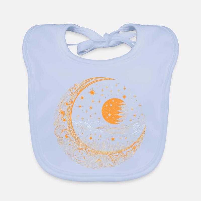 Mond mit Sternen Baby Bio-Lätzchen
