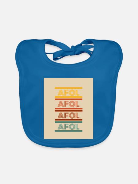 AFOL Farbstripes Design - Baby Bio-Lätzchen - Pfauenblau