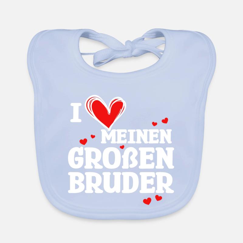 Herz Stolzer Großer Bruder Statement Bruderherz Baby Bio-Lätzchen