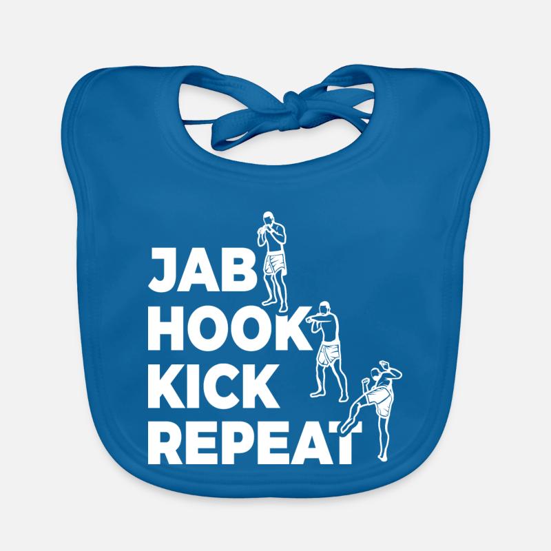 Jab Hook Kick Repeat Organic Baby Bibs