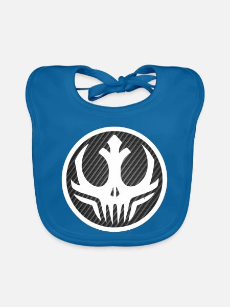 Kohlenstofffaser Skull Kreis - Baby Bio-Lätzchen - Pfauenblau