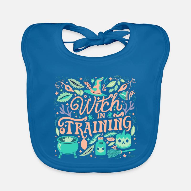 Witch in Training - Baby Bio-Lätzchen - Pfauenblau