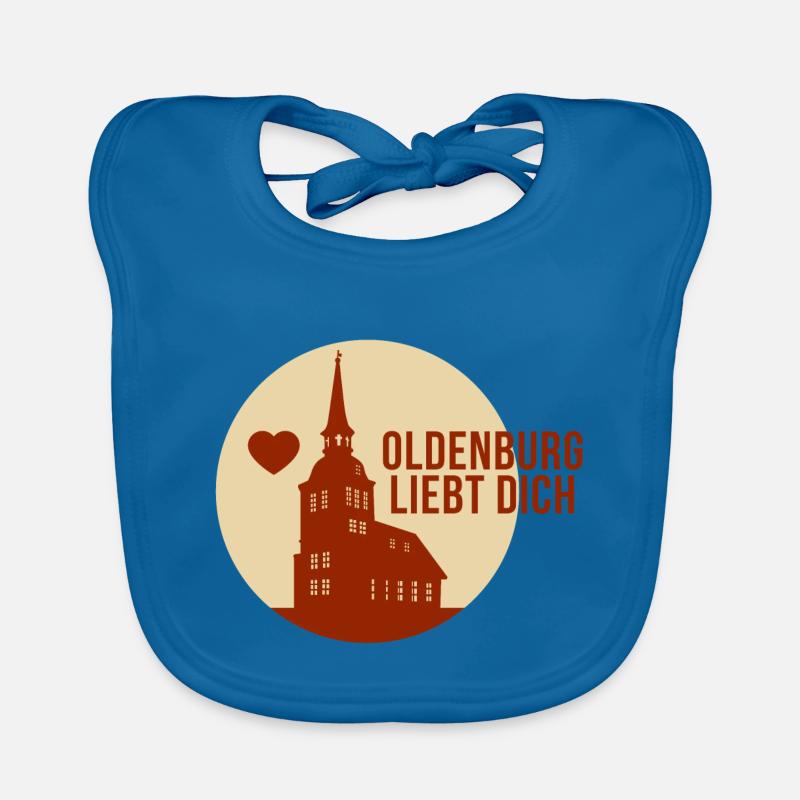 Oldenburg liebt dich - Baby Bio-Lätzchen - Pfauenblau