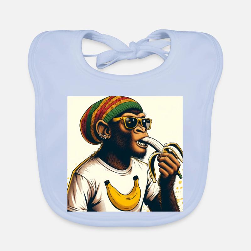 Cooler Affe isst Banane Baby Bio-Lätzchen