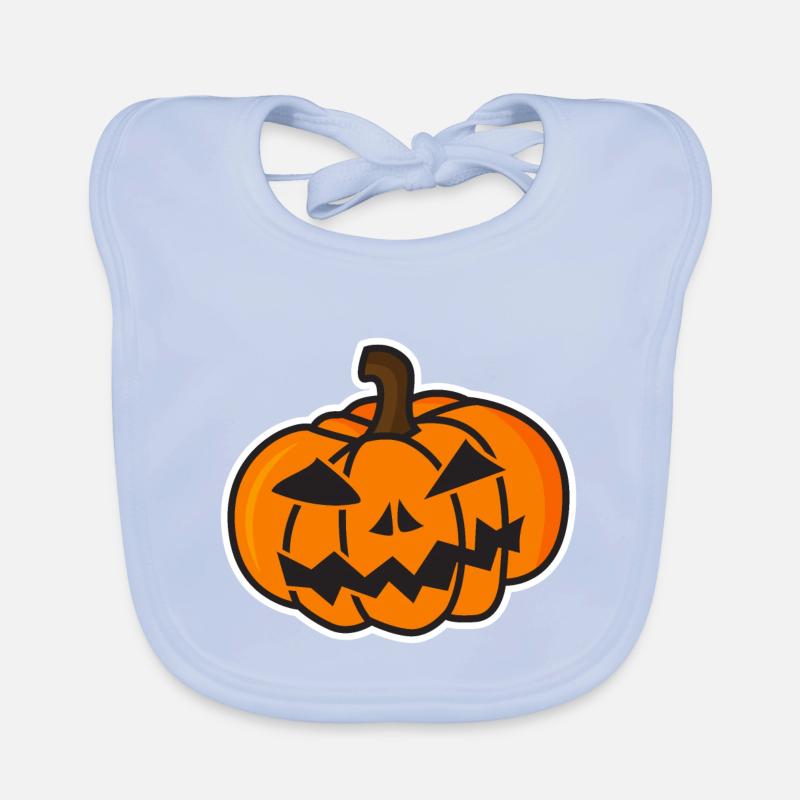 Funny Halloween Pumpkin Mock-up Organic Baby Bibs