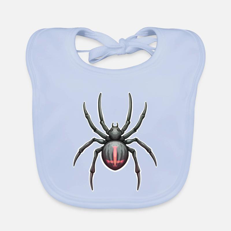 Araignée foncée avec des marques roses Bavoir bio Bébé