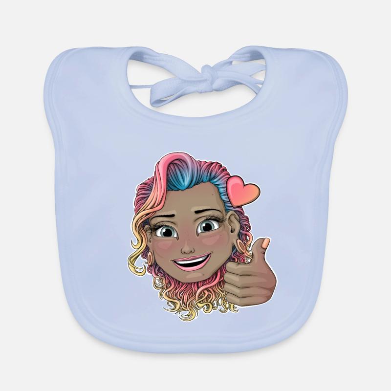Badge multicolore vibrant pour cheveux bouclés Bavoir bio Bébé