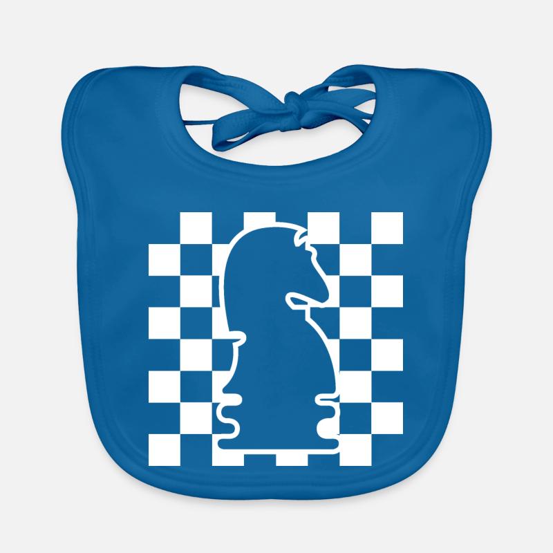 Chess Horse Checkerboard Pattern Symbol Graphic Logo Organic Baby Bibs