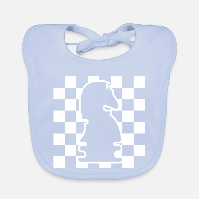 Chess Horse Checkerboard Pattern Symbol Graphic Logo Organic Baby Bibs