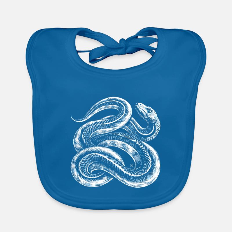 Serpent blanc entrelacé Bavoir bio Bébé