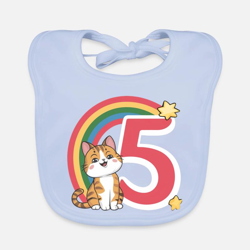 Chat mignon - 5e anniversaire - 5 ans Bavoir bio Bébé
