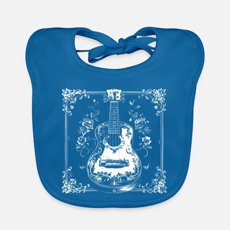 Ukulele Cartoon Organic Baby Bibs
