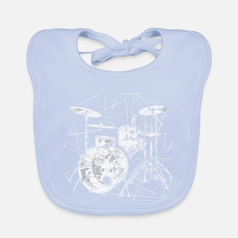 Drums Graphics Organic Baby Bibs