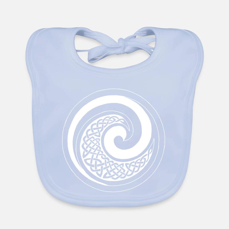 White Ocean Wave Organic Baby Bibs