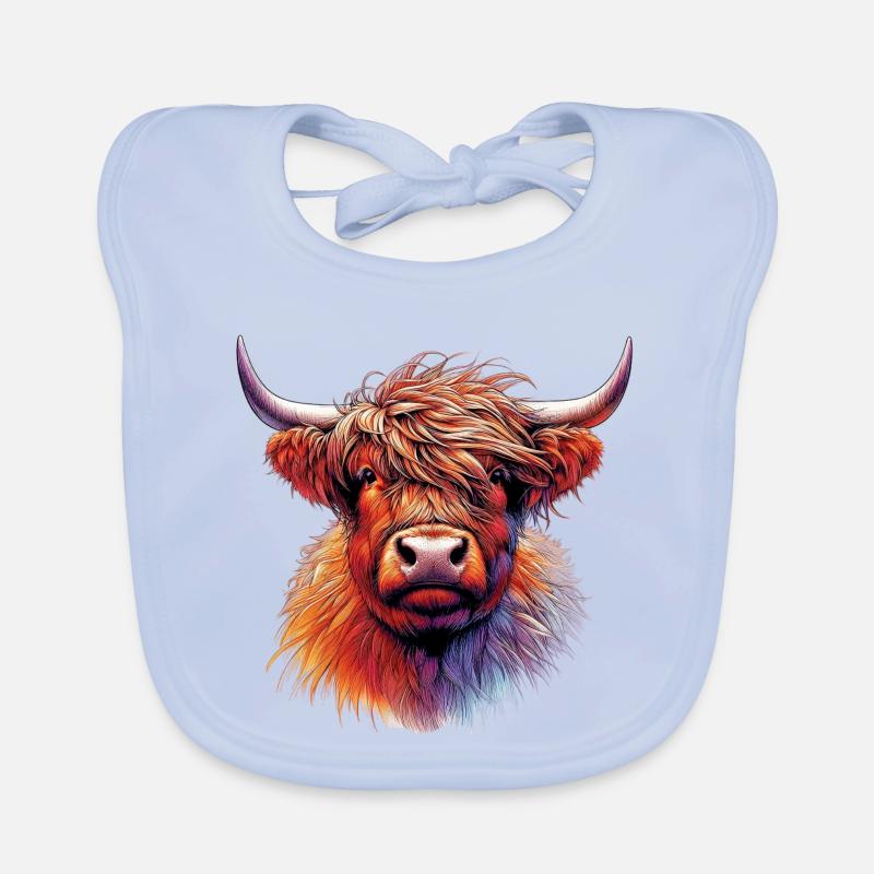 Vache écossaise des Highlands Bavoir bio Bébé