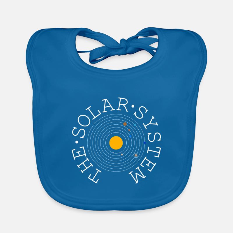 The Solar System (white) - Baby Bio-Lätzchen - Pfauenblau