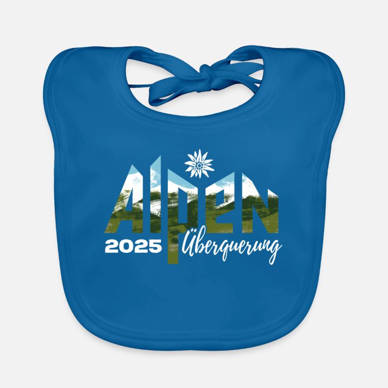 Alpenüberquerung Alpen Überquerung 2025 Edelweiß - Baby Bio-Lätzchen - Pfauenblau