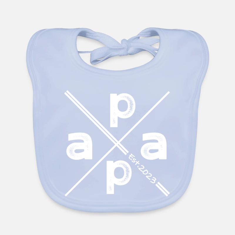 Papa Established 2023 - Conception de cadeaux vintage Bavoir bio Bébé