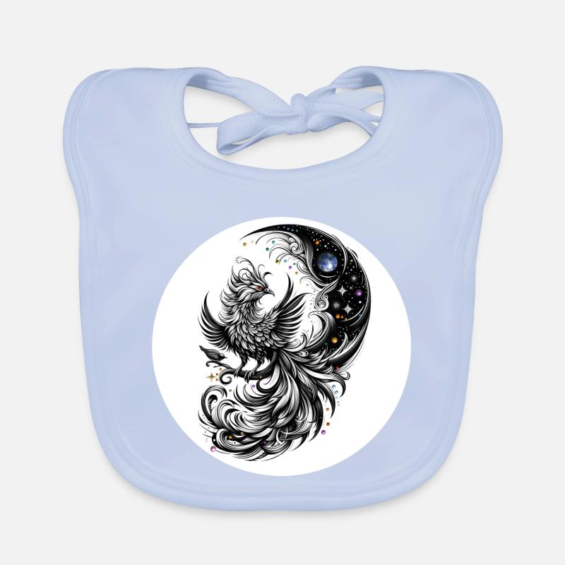 Comet Phoenix in the Moon Circle Organic Baby Bibs