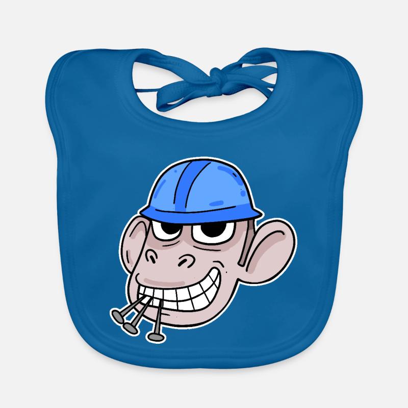 Singe Ouvrier du bâtiment de chantier Bavoir bio Bébé
