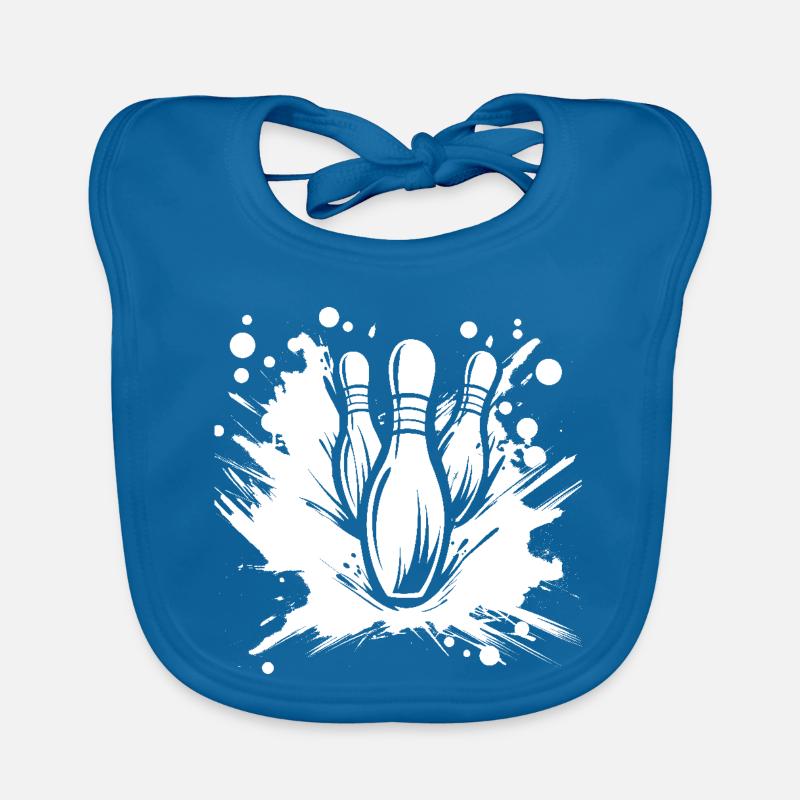 Bowling - Baby Bio-Lätzchen - Pfauenblau