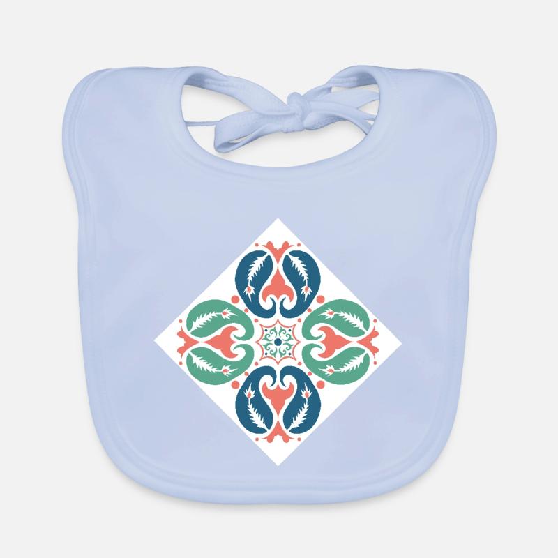 oriental pattern morocco red green blue Organic Baby Bibs