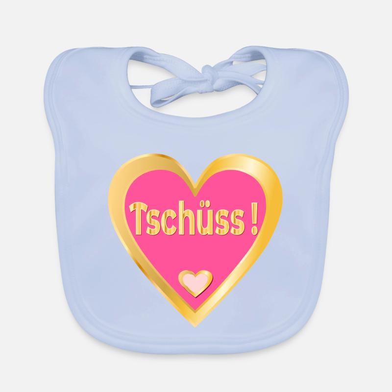 ABSCHIED TSCHÜSS SPRÜCHE - HERZ Baby Bio-Lätzchen