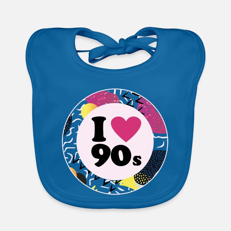 I ♥ 90s – Nostalgic retro design Organic Baby Bibs