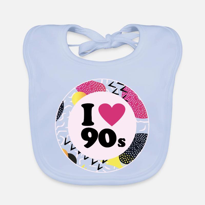 I ♥ 90s – Design rétro nostalgique Bavoir bio Bébé