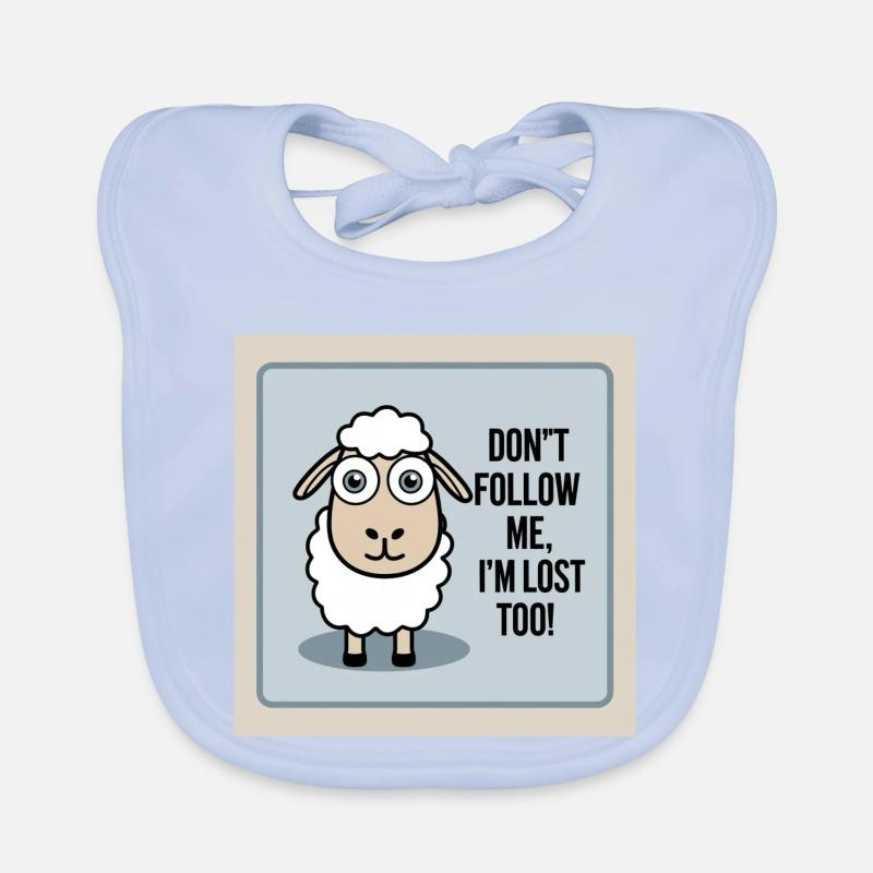 Moutons « Ne me suis pas – moi aussi je suis perdu ! » Bavoir bio Bébé
