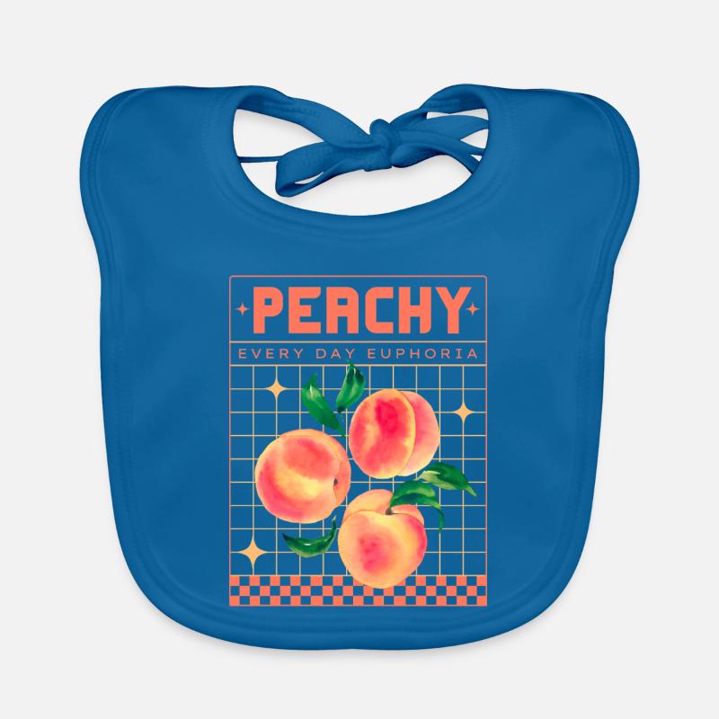 Peachy Euphoria – Retro Fruit Aesthetics Organic Baby Bibs