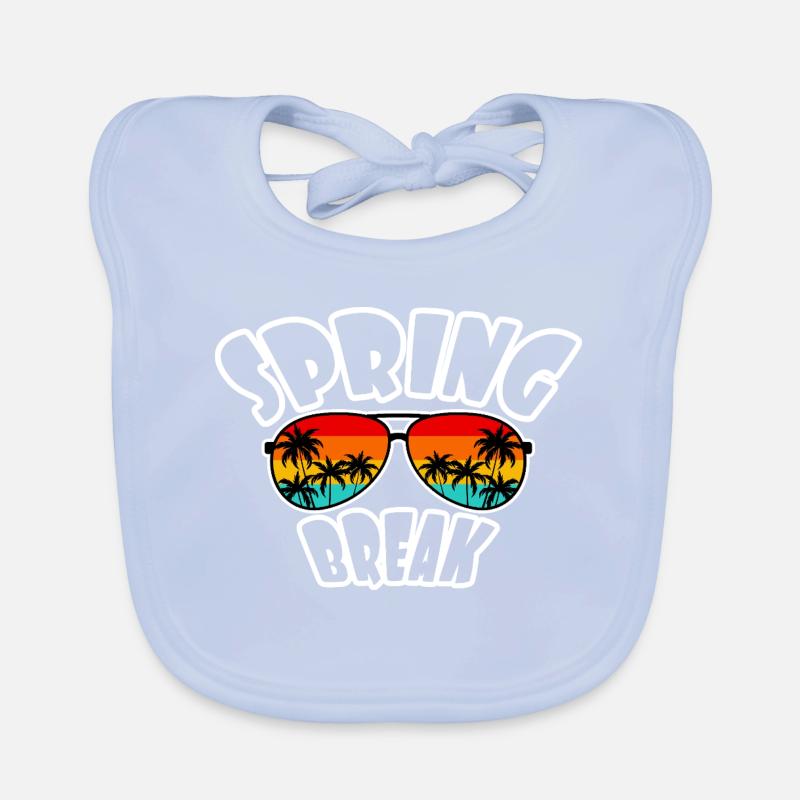 Spring Break Retro Sunset & Beach Organic Baby Bibs